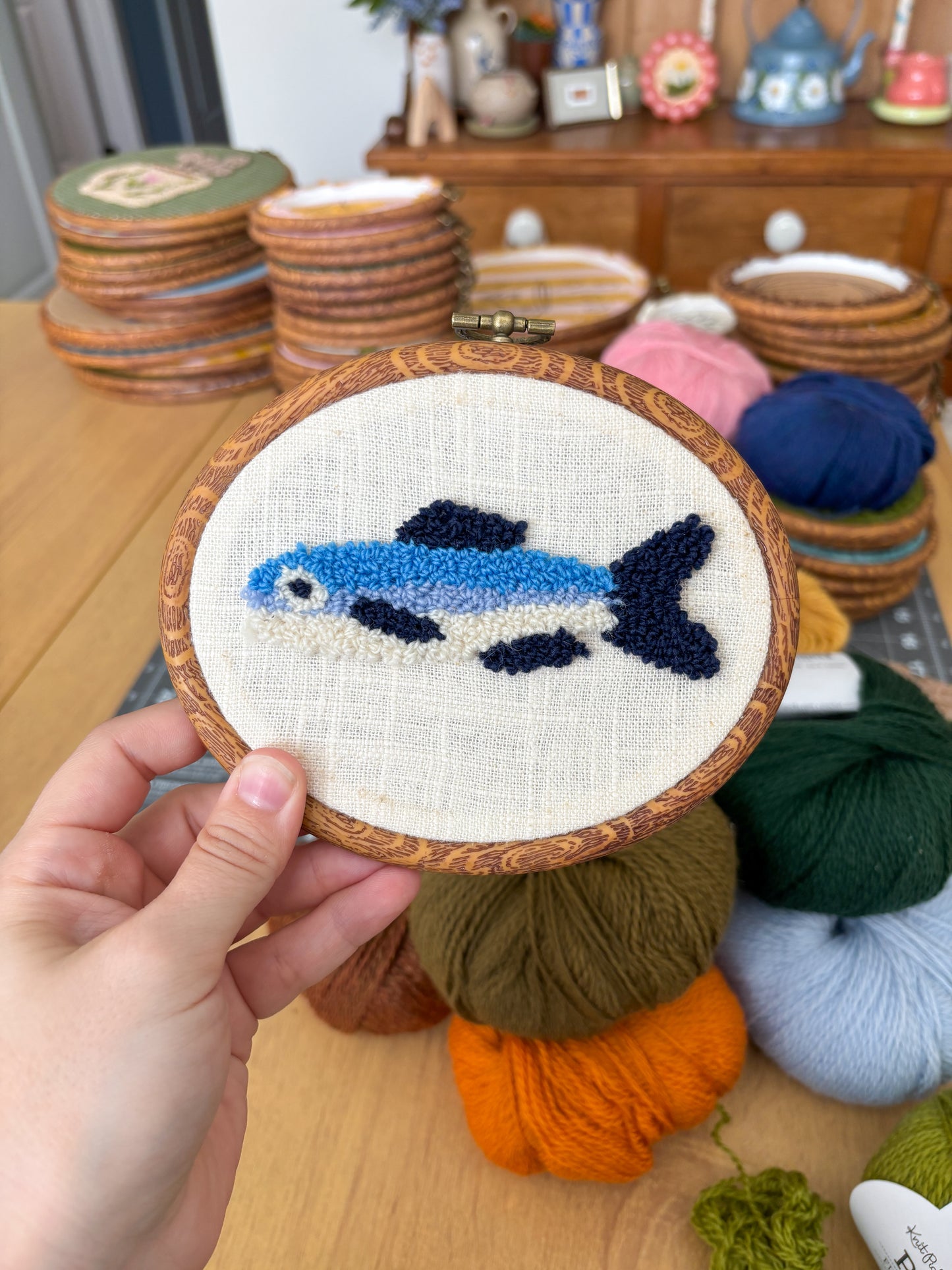 Blue Fish on White