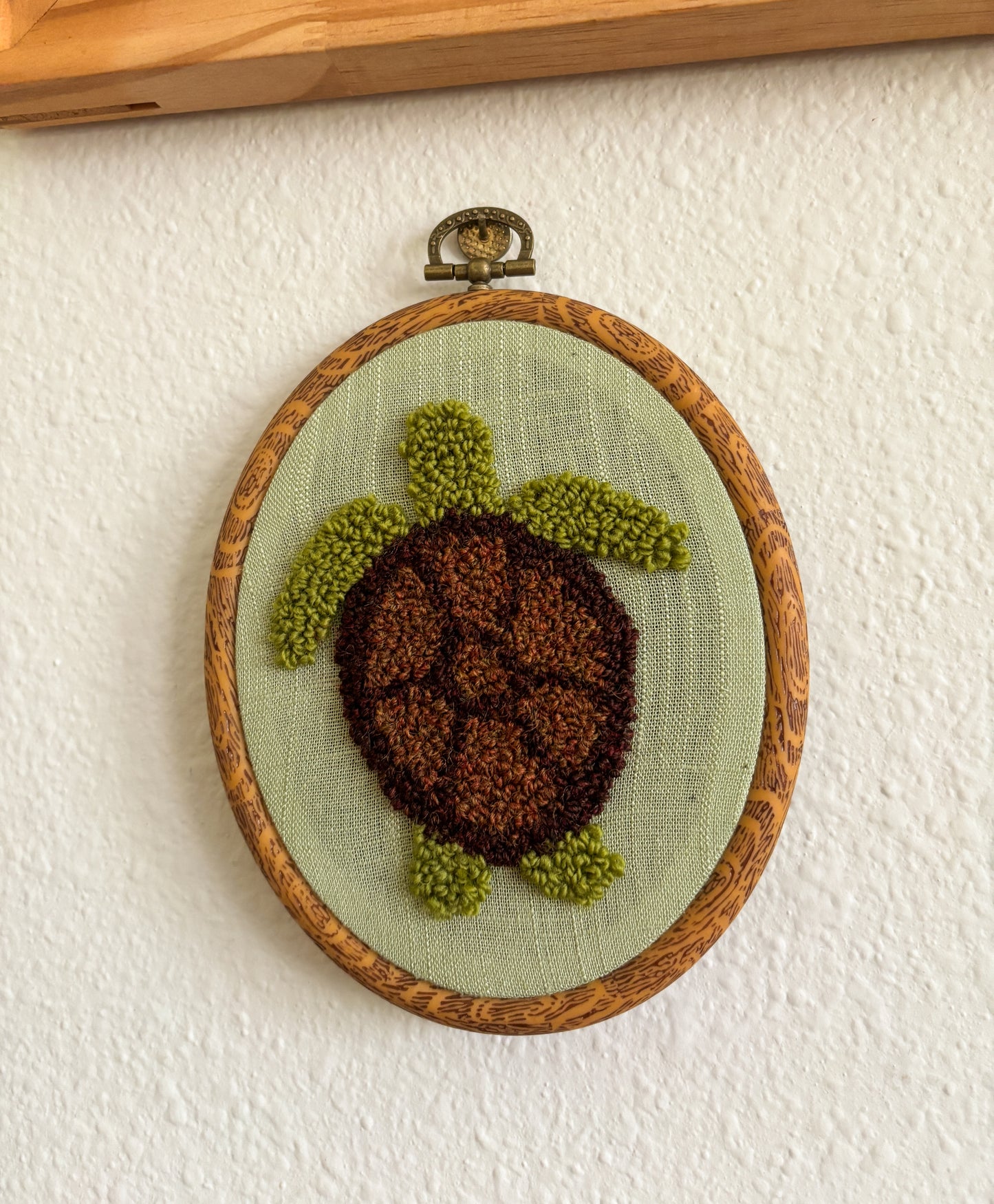 Sea Turtle on Solid Green