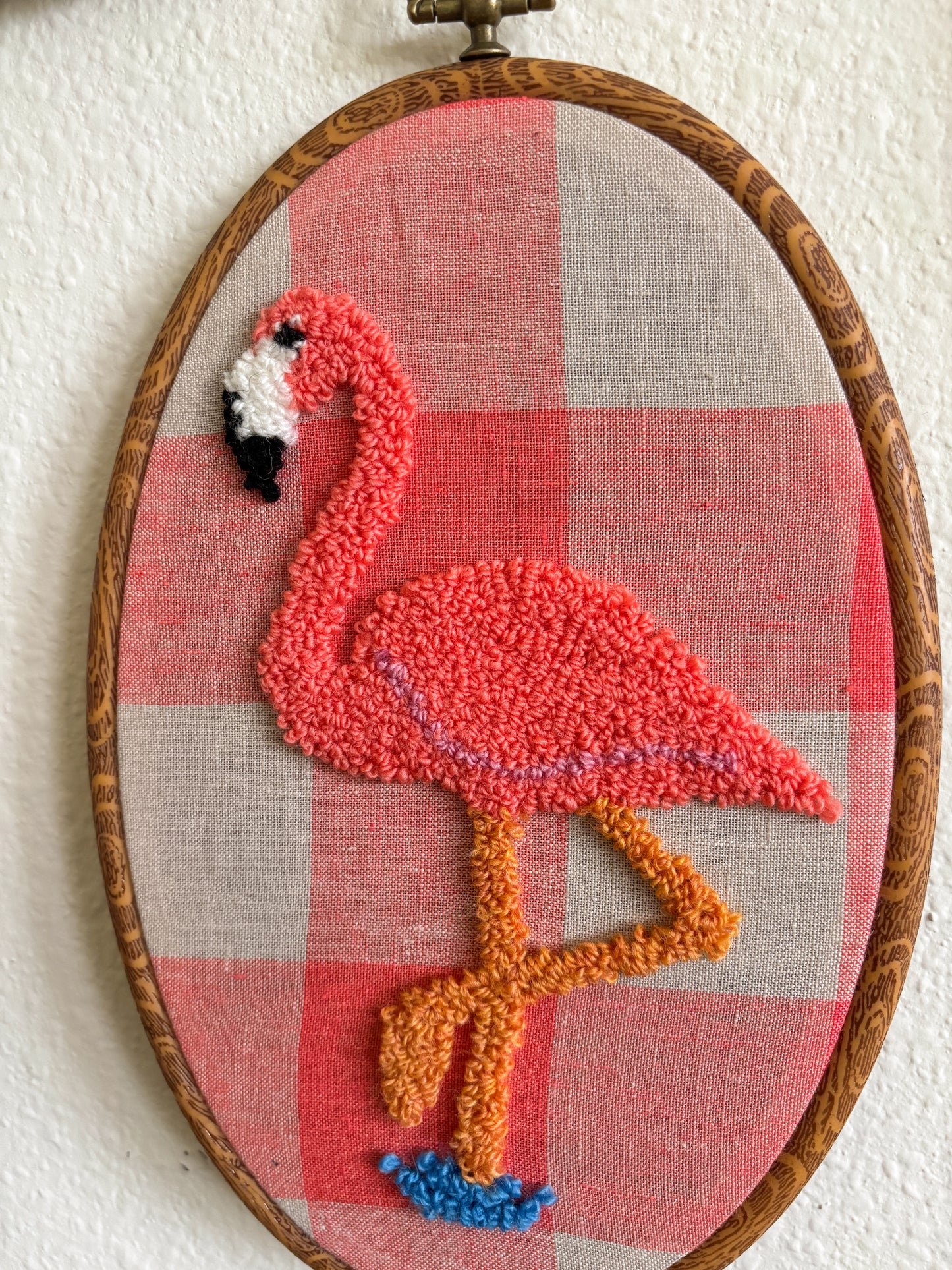 Flamingo on Pink Plaid
