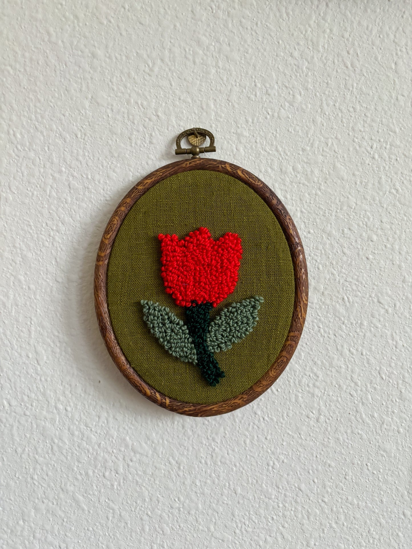 Red Tulip on Green