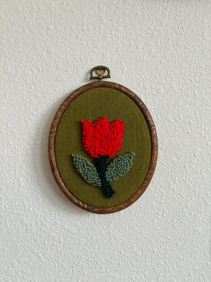 Red Tulip on Green
