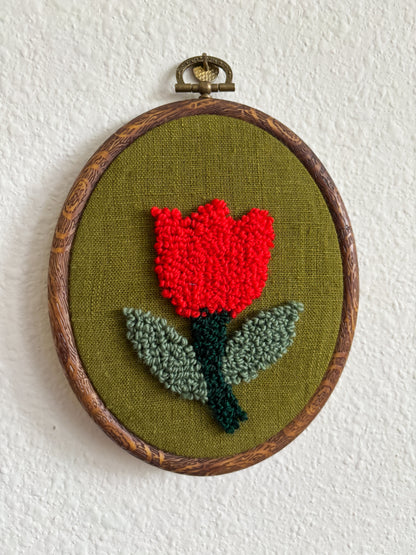 Red Tulip on Green