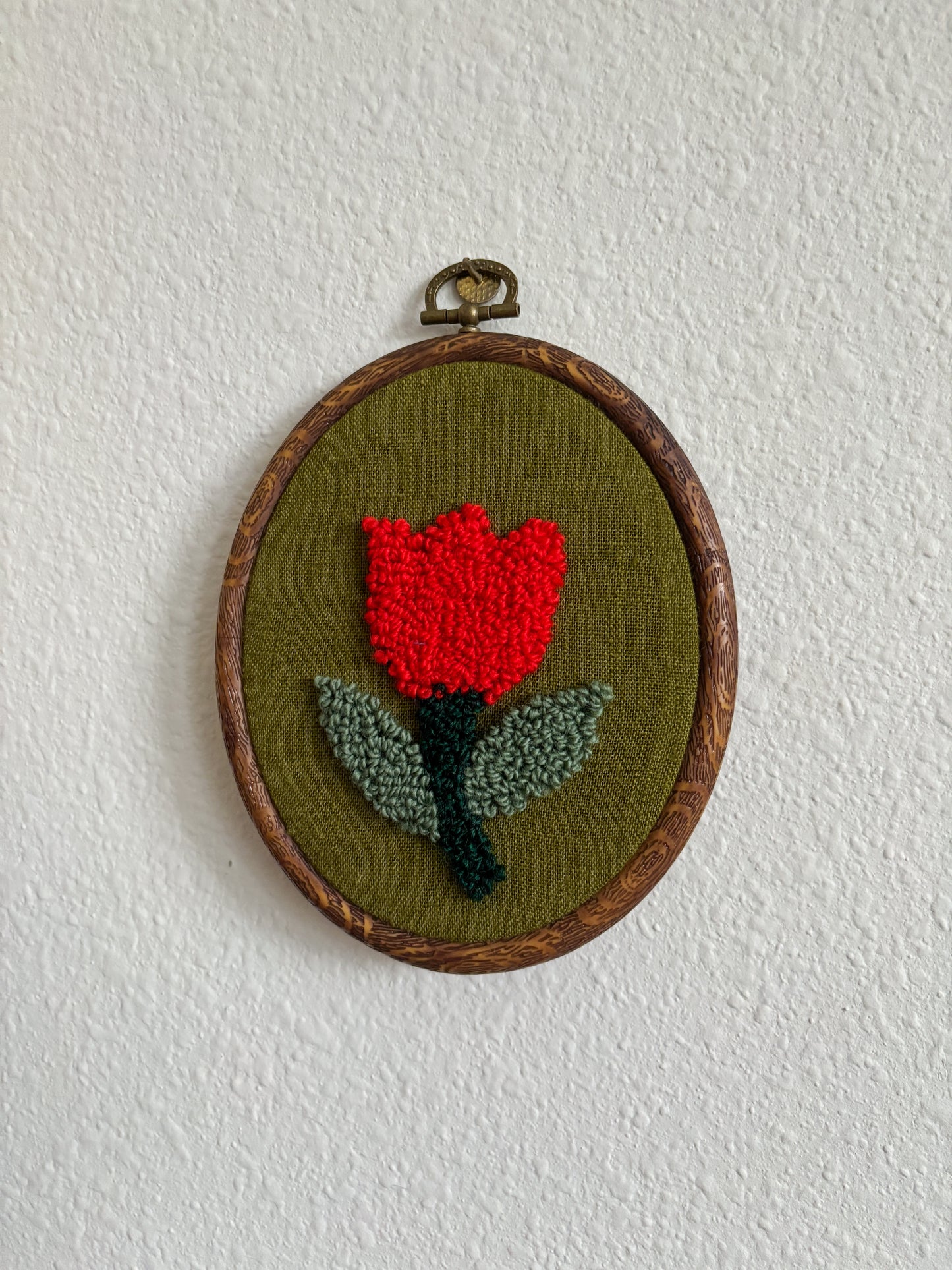 Red Tulip on Green