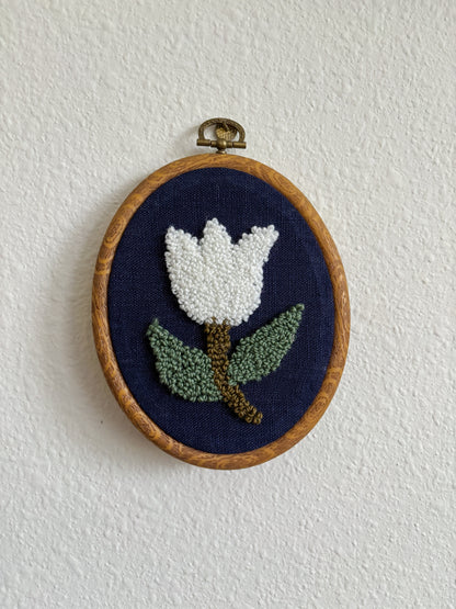 White Tulip on Navy