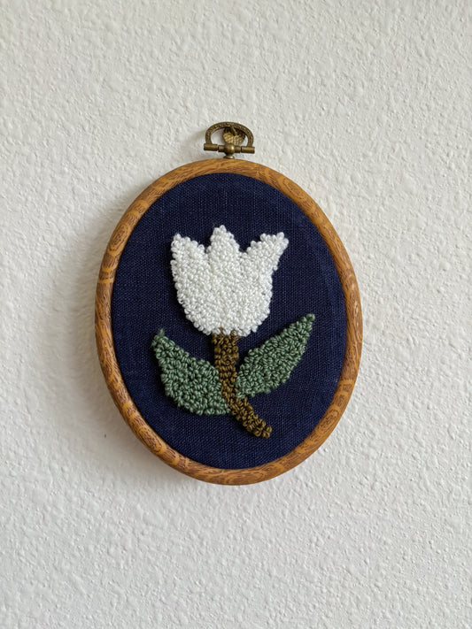 White Tulip on Navy