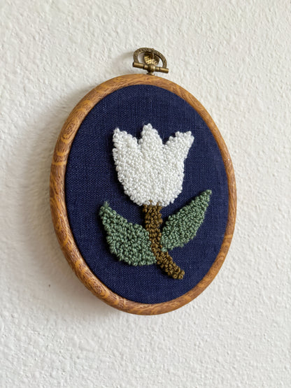 White Tulip on Navy