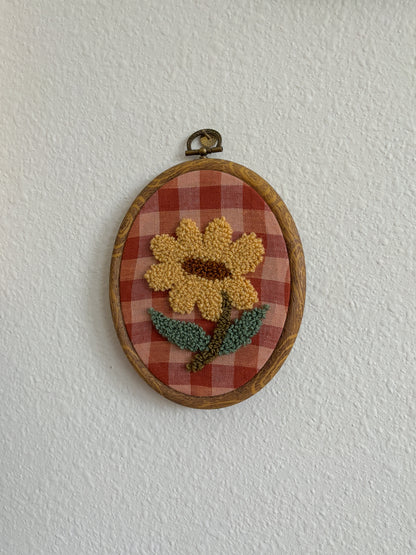 Sunflower on Red Plaid