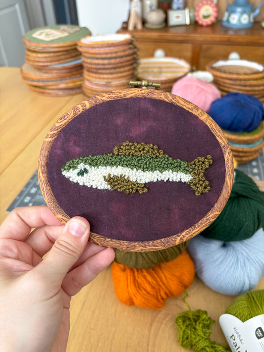 Green Fish on Purple