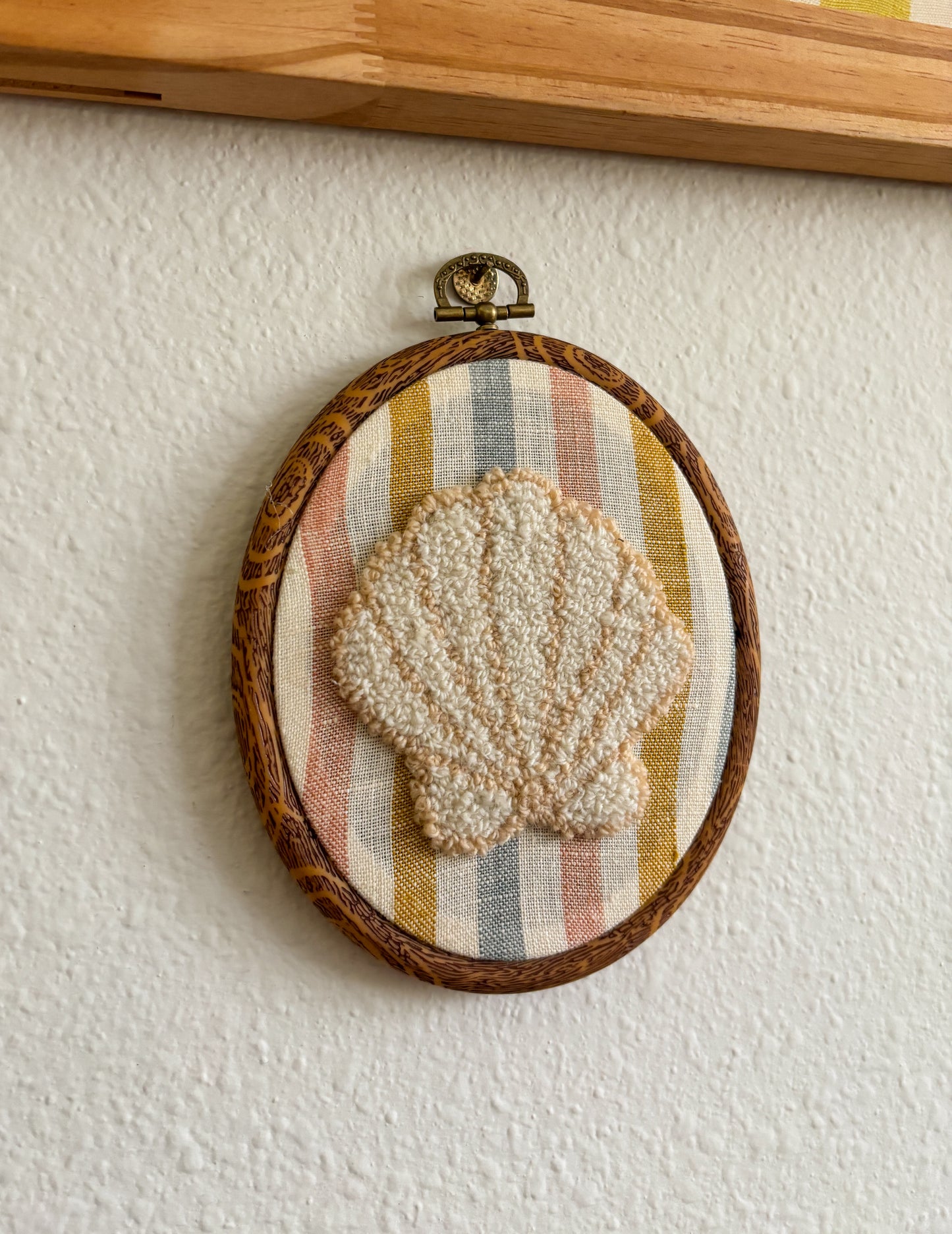 White Shell on Multi-Stripes