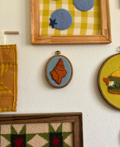 Horse Conch Seashell on Blue
