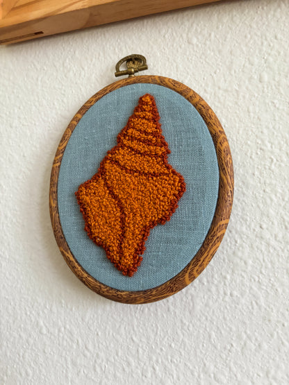 Horse Conch Seashell on Blue
