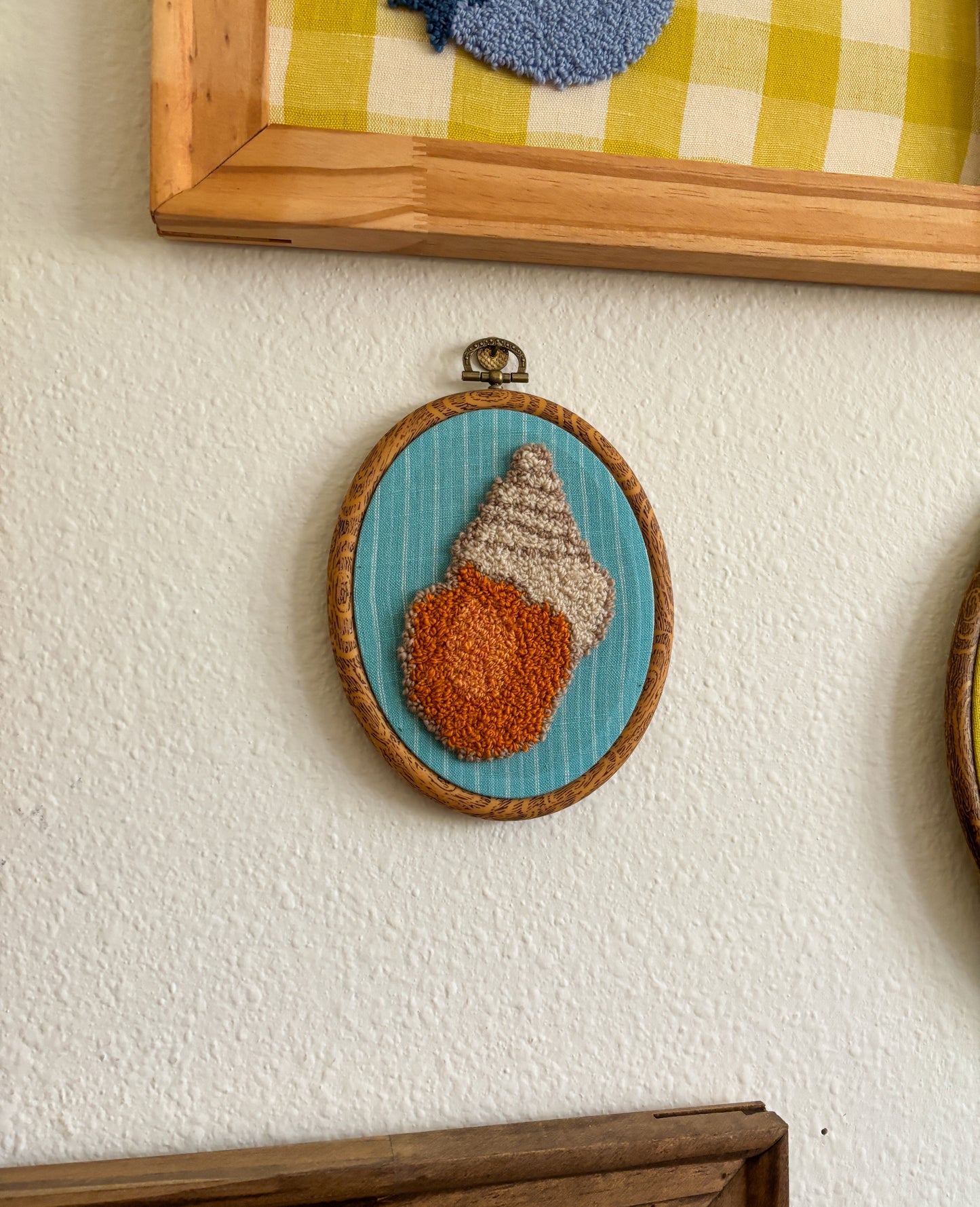 Florida Rock Seashell on Blue Stripes