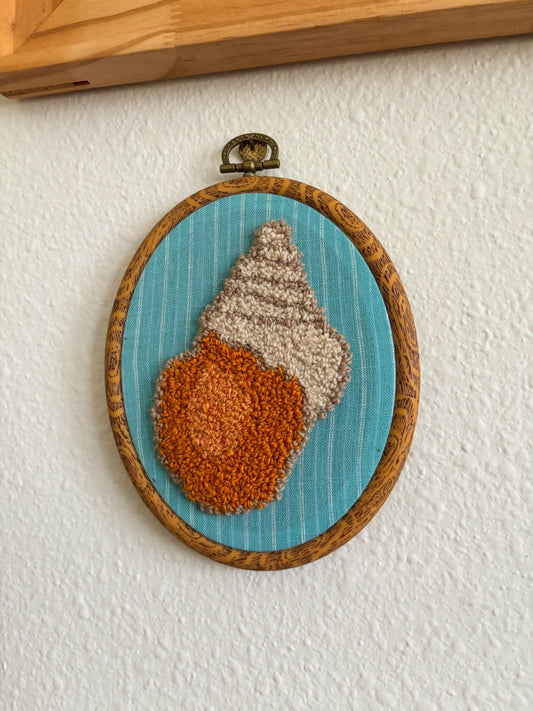 Florida Rock Seashell on Blue Stripes
