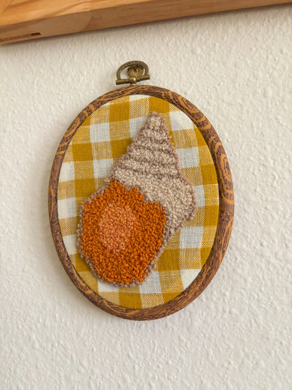 Florida Rock Seashell on Yellow Plaid