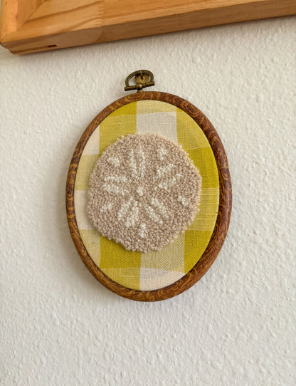 Sand Dollar on Yellow Plaid