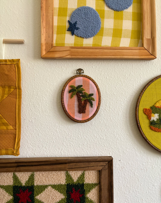 Palm Tree on Pink Stripes