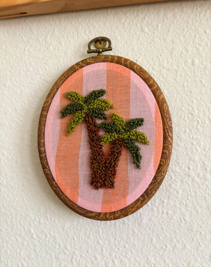 Palm Tree on Pink Stripes