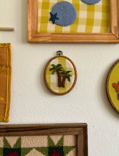 Palm Tree on Yellow Plaid