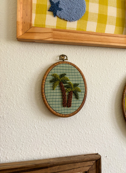 Palm Tree on Green Plaid
