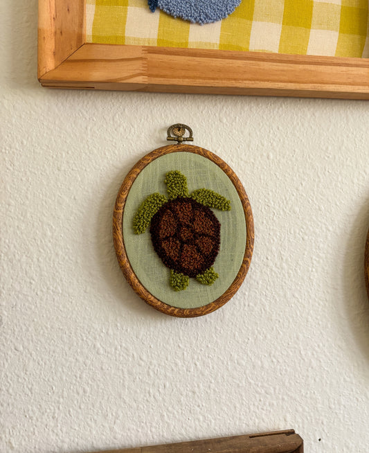 Sea Turtle on Solid Green