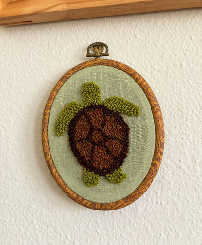 Sea Turtle on Solid Green