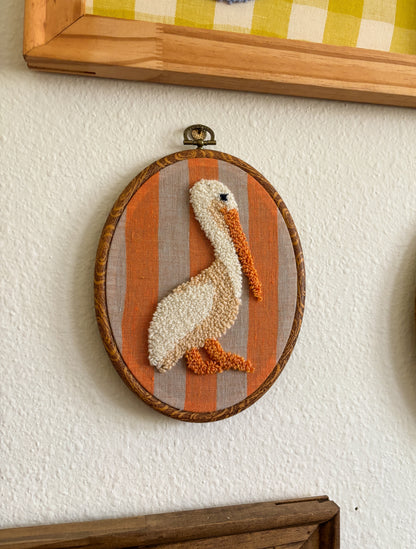 Pelican on Orange Stripes