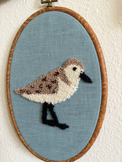 Sandpiper on Blue