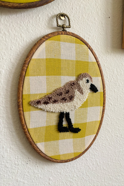 Sandpiper on Yellow Plaid