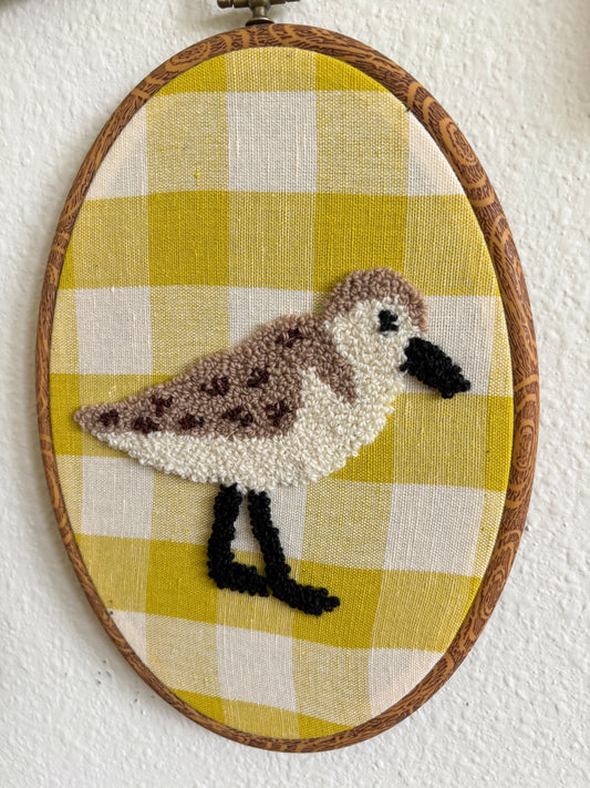 Sandpiper on Yellow Plaid