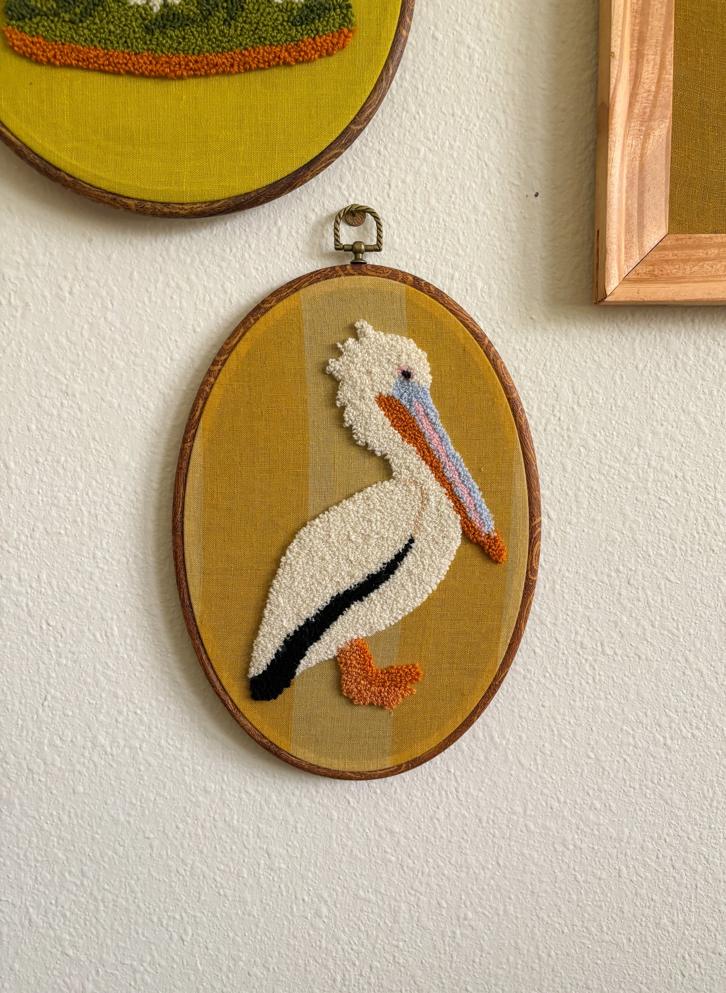 Pelican on Yellow Stripes