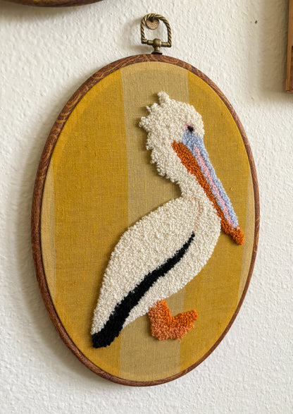Pelican on Yellow Stripes