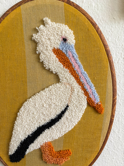 Pelican on Yellow Stripes