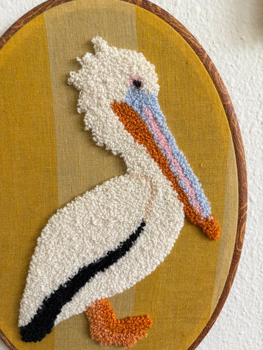 Pelican on Yellow Stripes