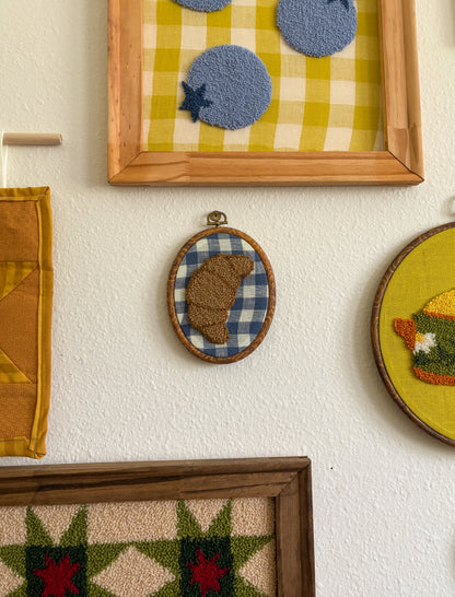 Croissant on Blue Plaid