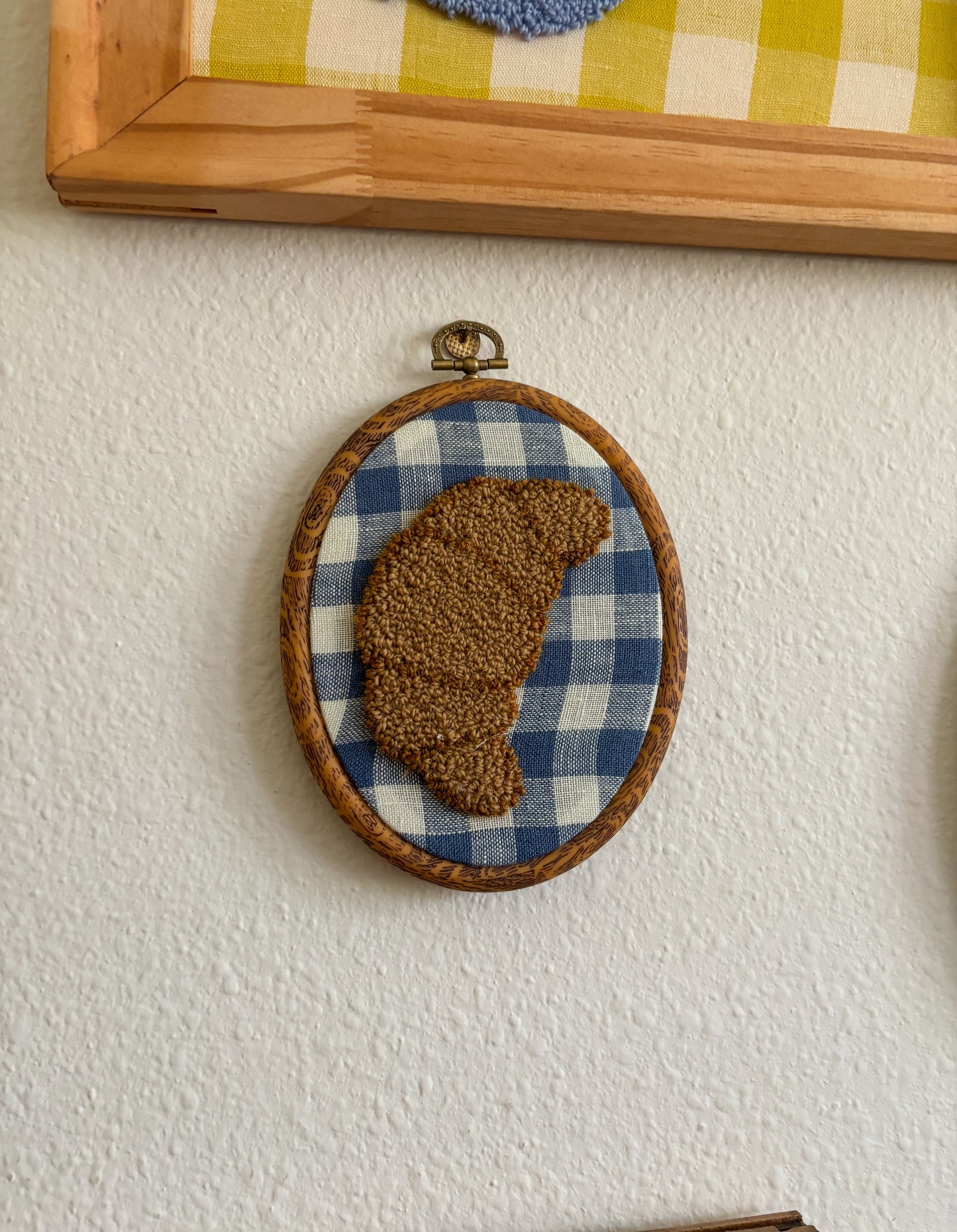 Croissant on Blue Plaid