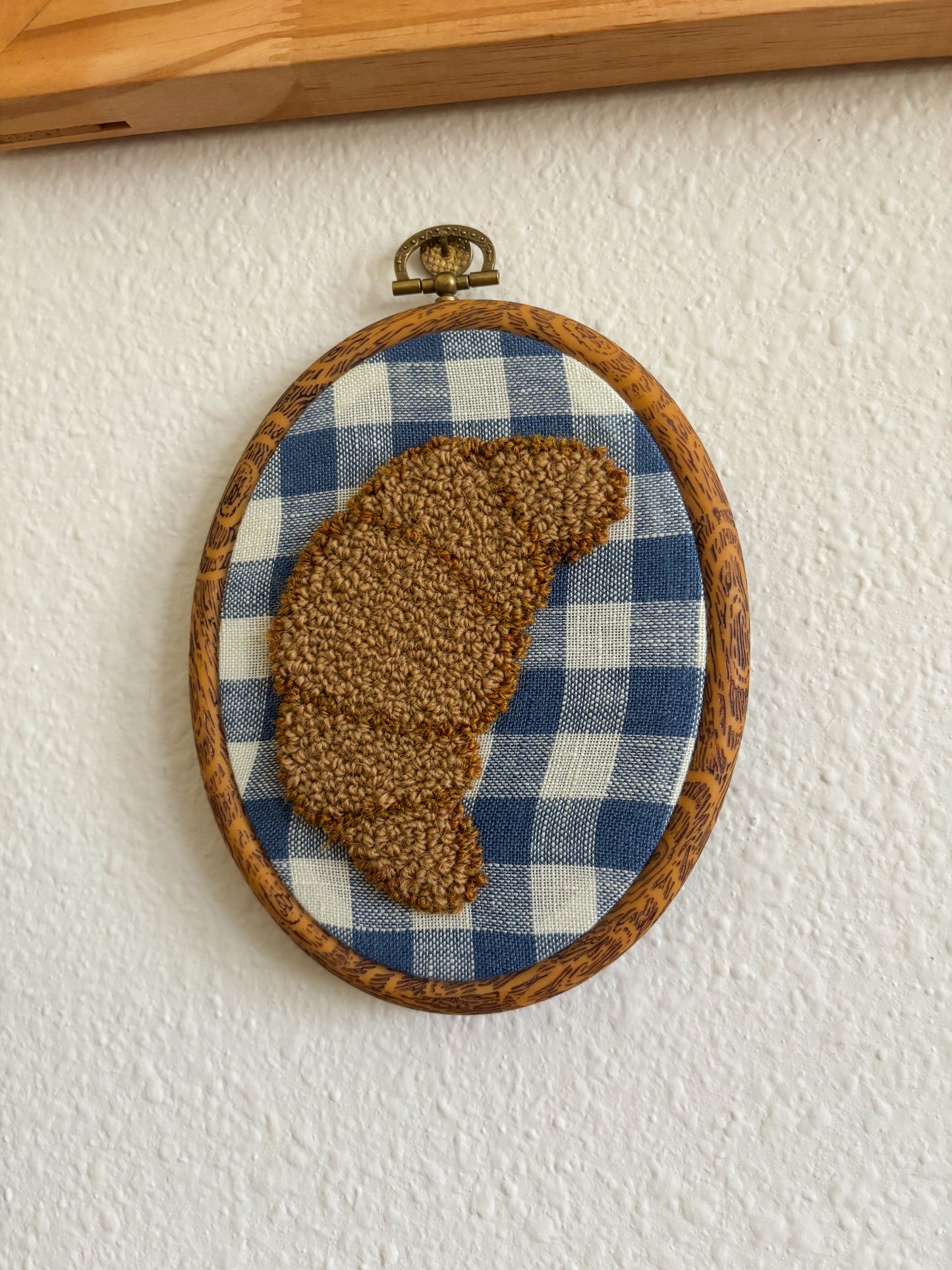 Croissant on Blue Plaid