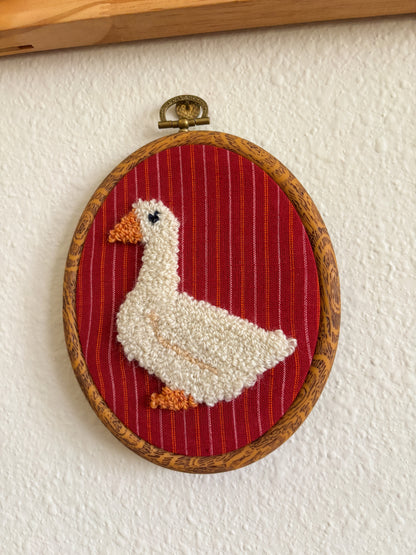 Mini Goose on Red Stripes