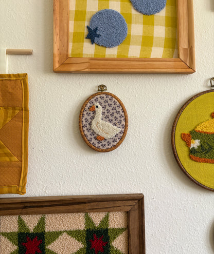 Mini Goose on Purple Floral