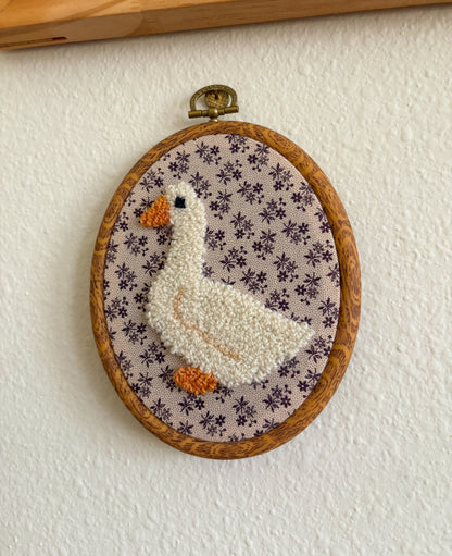 Mini Goose on Purple Floral
