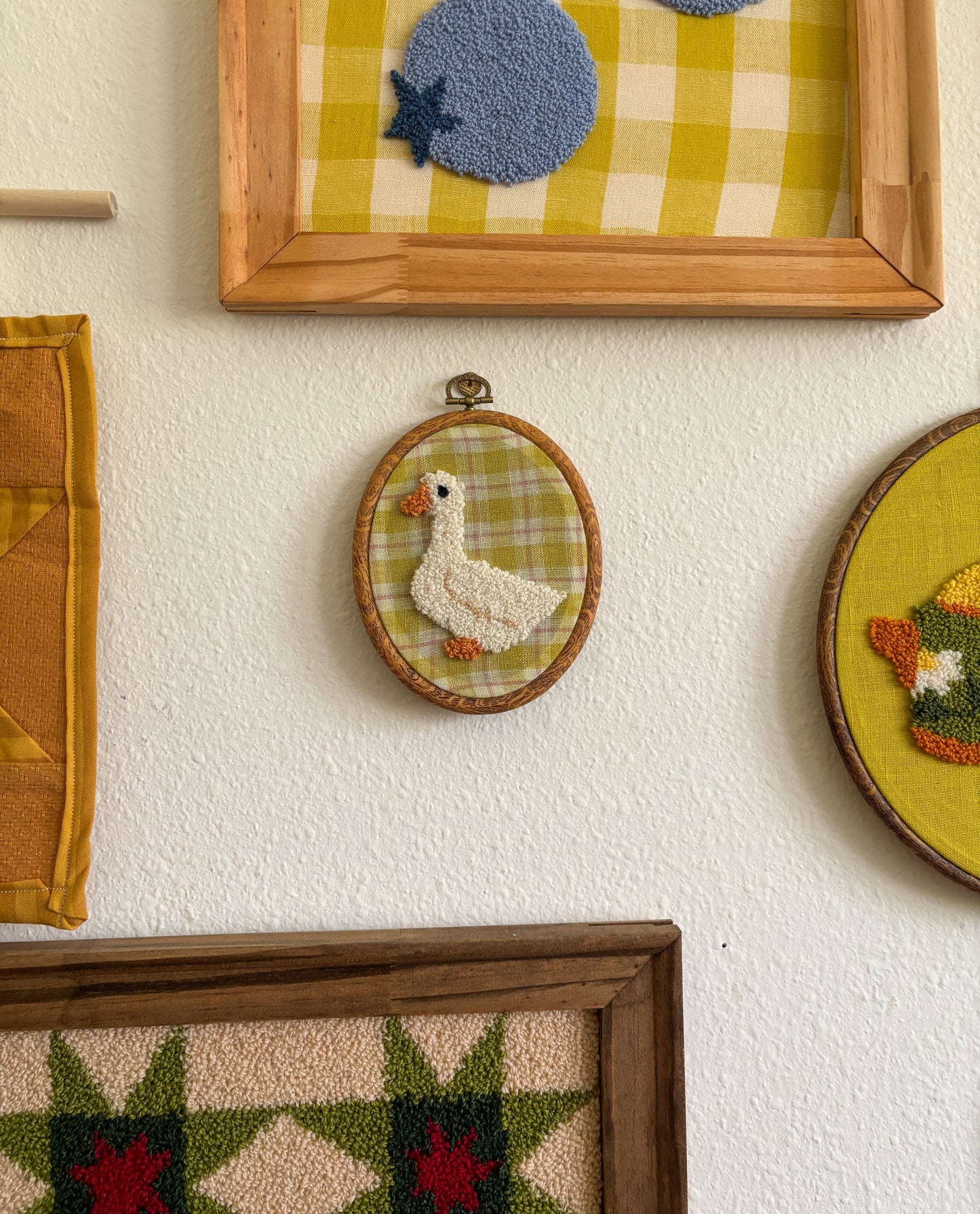 Mini Goose on Yellow Plaid