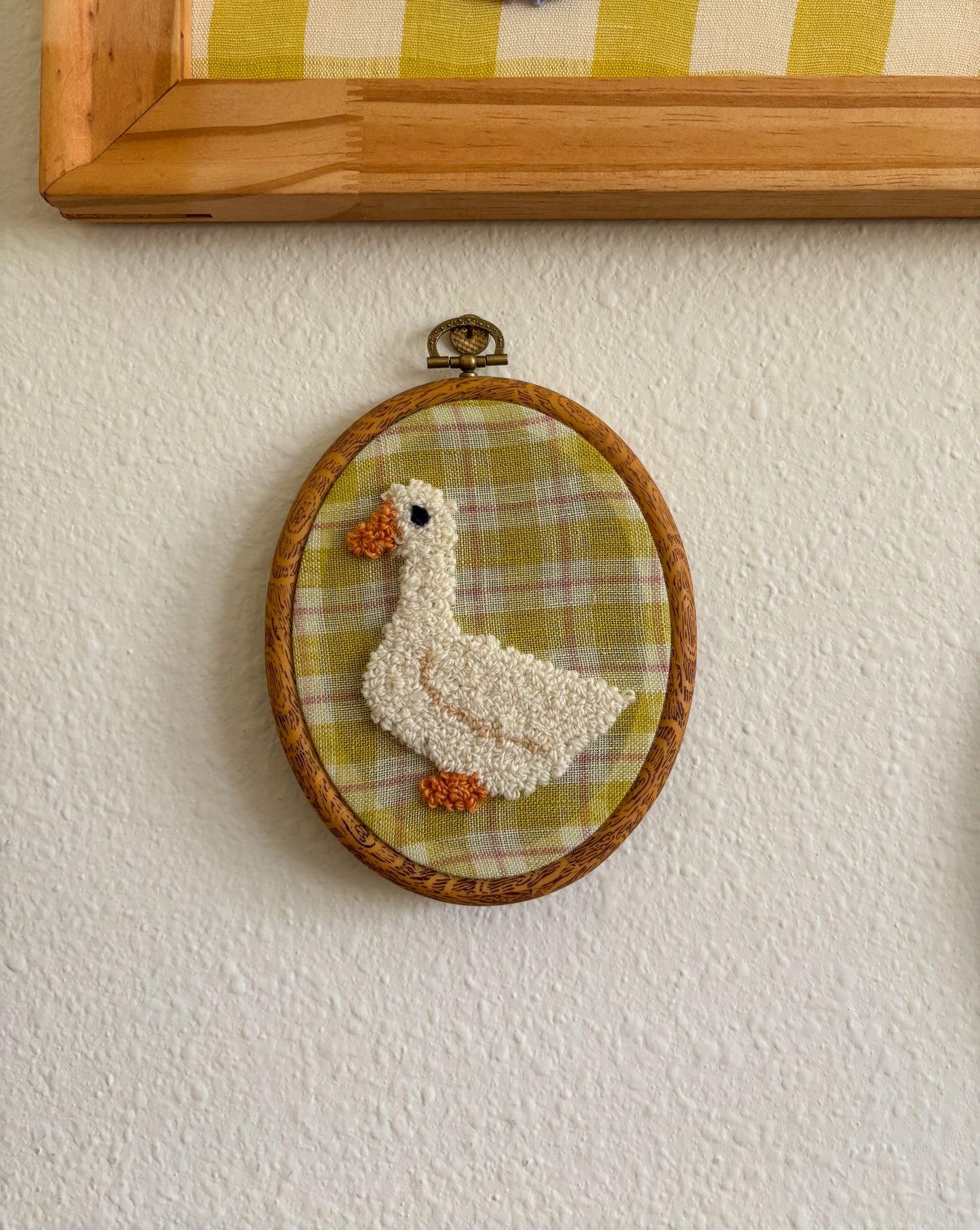Mini Goose on Yellow Plaid