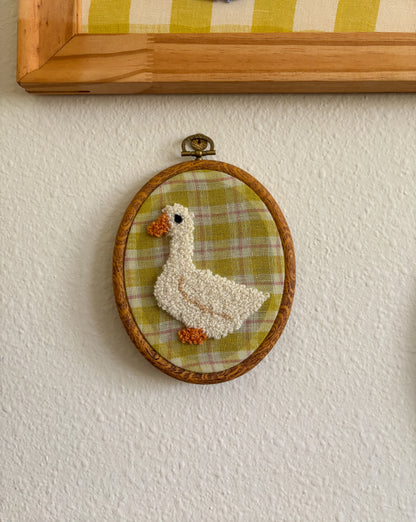 Mini Goose on Yellow Plaid