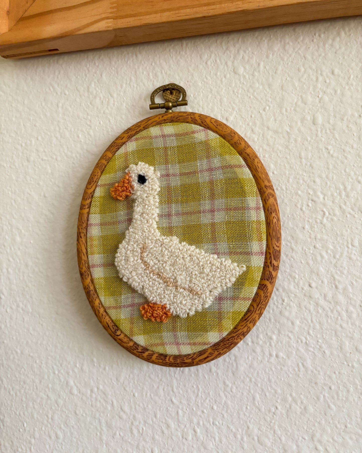 Mini Goose on Yellow Plaid