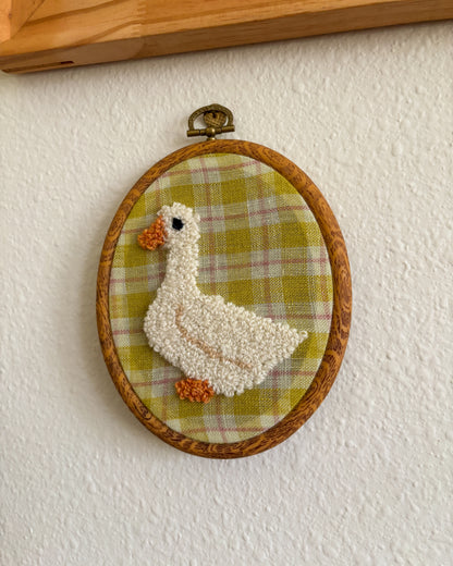 Mini Goose on Yellow Plaid
