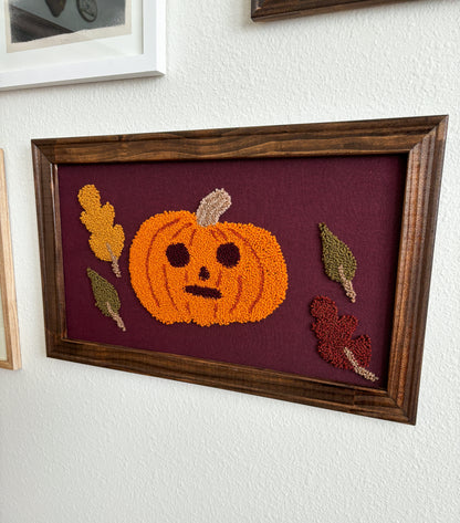 Pumpkin with Autumn Leaves