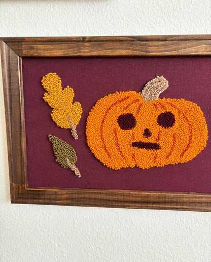 Pumpkin with Autumn Leaves