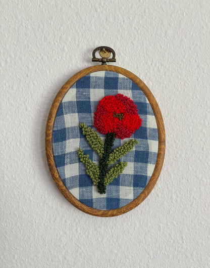 Poppy on Blue Plaid