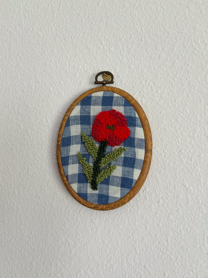 Poppy on Blue Plaid