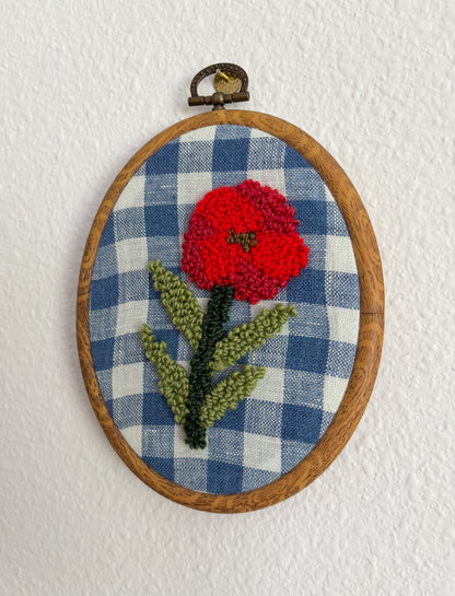 Poppy on Blue Plaid