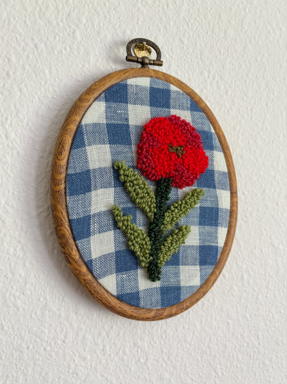 Poppy on Blue Plaid